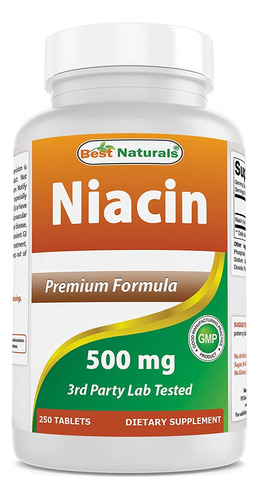 Suplemento Niacina 500 Mg 250 Comprimid - L a $4000
