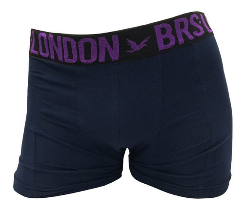 Boxer Bross Elastico Negro Letra Violeta