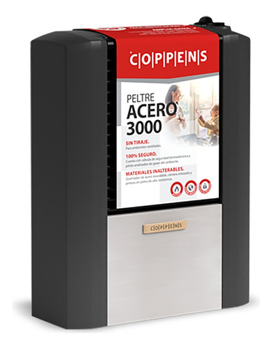 Calefactor Coppens 3000kcal Sin Tiraje Peltre Acero Multigas