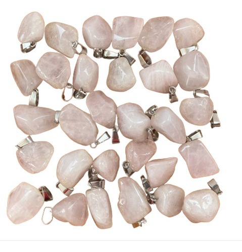 30pcs Cuarzo Natural Colgante Piedra En Bruto Rosa Pálido