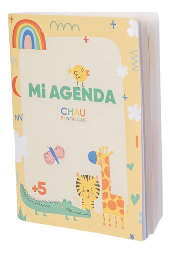 Mi Agenda Libreta Infantil Con Actividades - Chau Pantallas Año 2024 Portada Amarillo