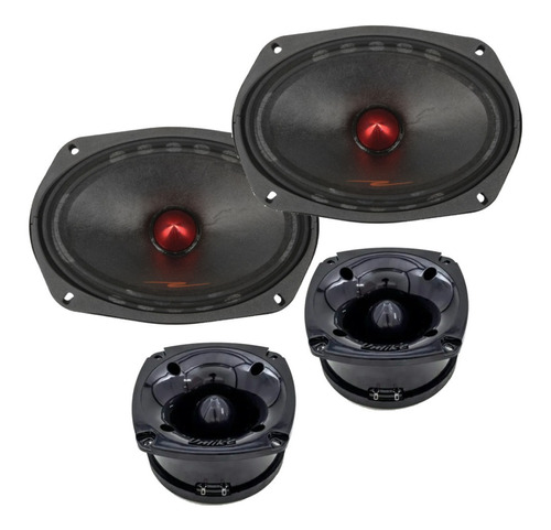 Kit 2 Mid Bass Unlike 6x9 Par 320wrms Medio Tweeter Unt 400