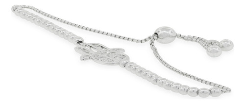 Pulsera De Plata Esterlina 925 Mano De Fatima Ajustable