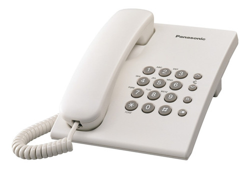 Panasonic Telefono Mesa Kx Ts500  Blanco/negro Ideal Oficina Seacom Distribuidor Oficial Panasonic Local Congreso