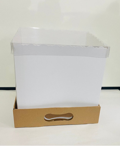 Caja Para Torta Alta Grande Gigante 2 Pisos C/visor 30x30x25