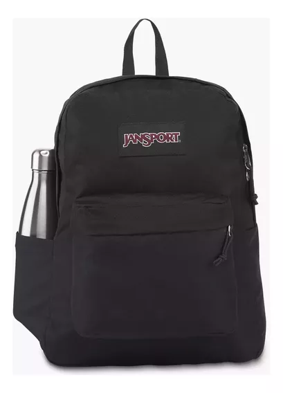 Mochila Jansport Superbreak negra y negra original para uso pesado