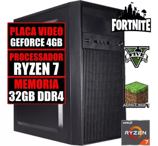 Pc Gamer - Ryzen 7 / Placa Video 4gb / Ssd 480gb / 32gb Ddr4