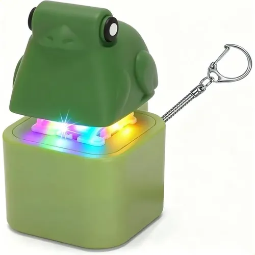 Sapo Clicker Keychain With Light And Sound Anti-stress Adult Verde