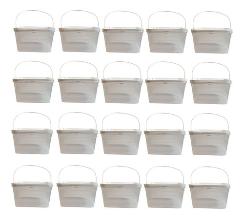 Balde Para Doceria 2.4l Transparente Com Tampa 20 Pçs