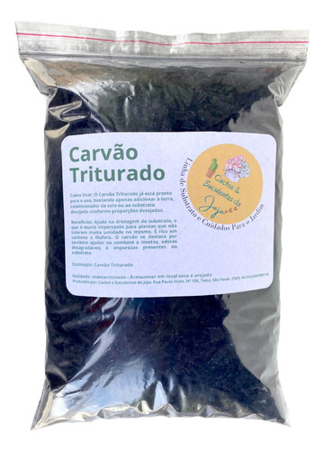 Carvão Vegetal Triturado 4 L Cactos Suculentas E Uso Geral