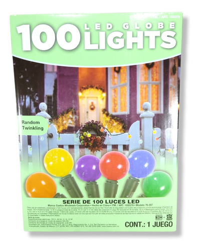 10 Metros Luces Led Multicolor Exteriores 2 Focos Repuesto