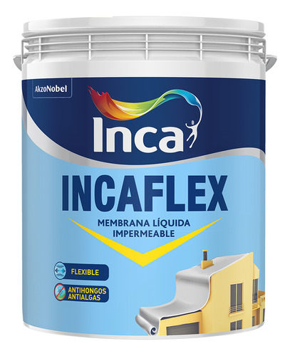 Membrana Líquida Impermeabilizante Incaflex Blanco 4kg