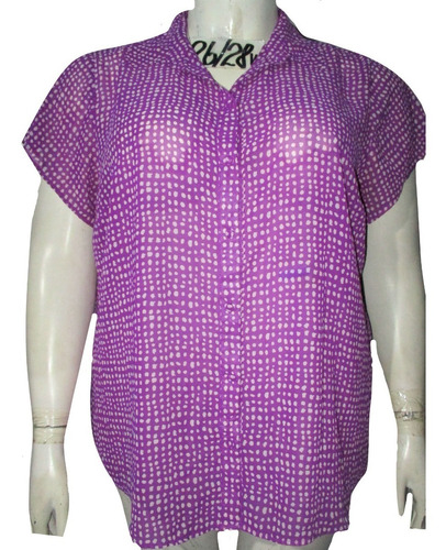 Blusa Bluson Violeta Lunares Blancos Talla 4x (46/48) Torrid