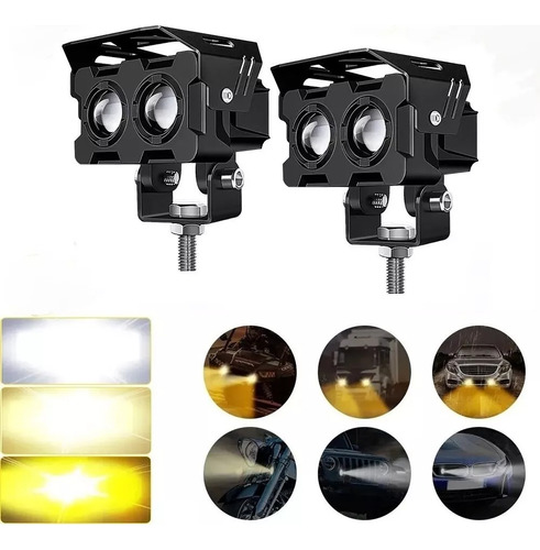 Par Faros Auxiliares Led Alta/baja Luz 120w Para Auto Moto