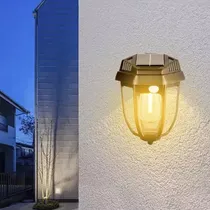 Comprar Aplique Led Solar Luz Calida Farol Con Sensor Para Exterior