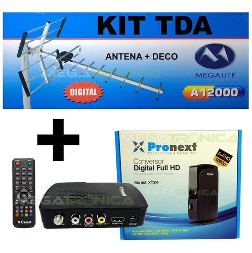 Kit Sintonizador Tda Hd + Antena Yagi + 10mts Cable Oferta