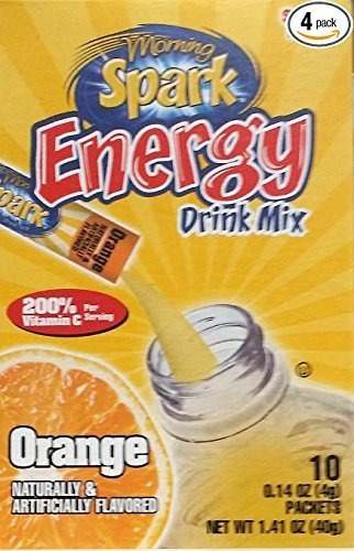Spark Mañana Energy Drink Mix, Naranja 10 Paquetes Por Caja 
