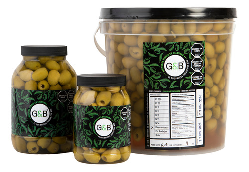 Aceitunas Verdes Descarozadas Nº0 X 1 Kg -pack X 2 U- G & B