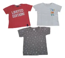 Comprar Lote 3 Remeras Manga Corta Bebé Talle 2 Años Mimo Cheeky