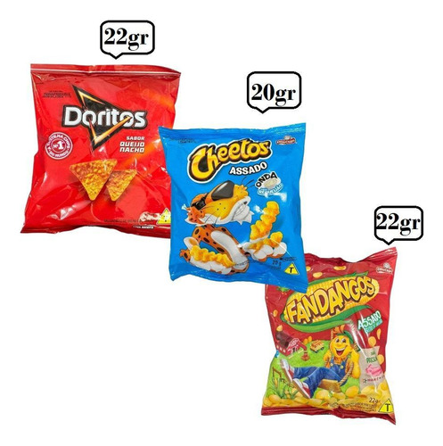 100 Un Mini Elma Chips Doritos + Fandangos + Cheetos Caixa