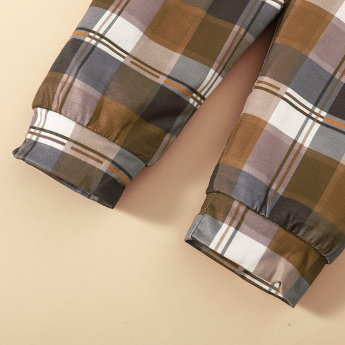 Conjunto Casual De Manga Larga Para Niños Con Estampado Marrón 12-18 M