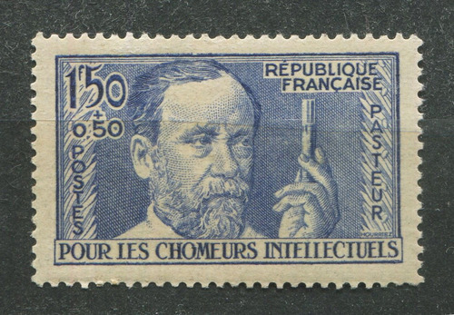 Francia Sello Estampilla Yvert 333 Mnh Louis Pasteur 1936