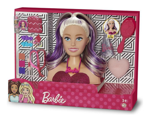 Nova Boneca Barbie Busto Cabelo Com Mecha Para Pentear Pupee