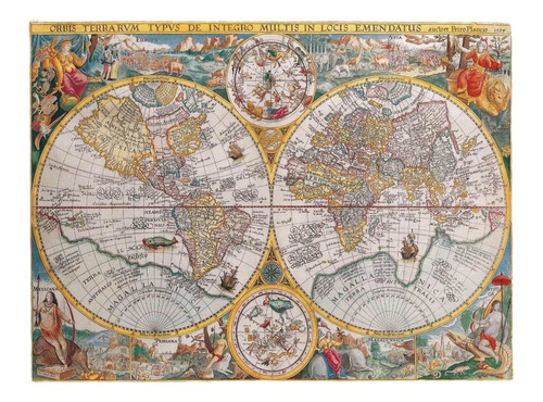 Rompecabezas Mapa Històrico(mapa Del Mundo 1594) 1500 Piezas