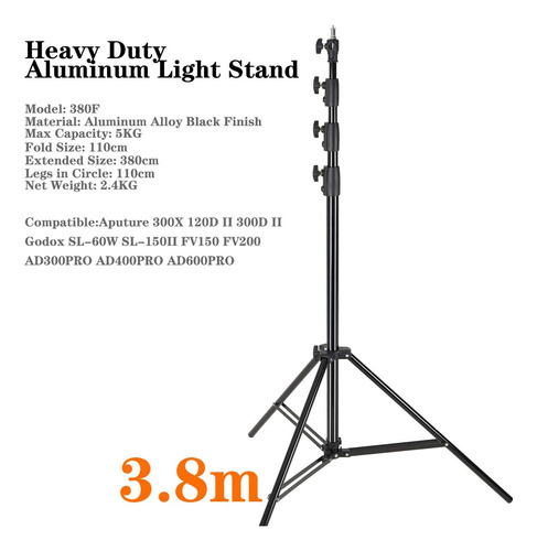 Soporte De Luz Para Trípode De Aluminio Resistente