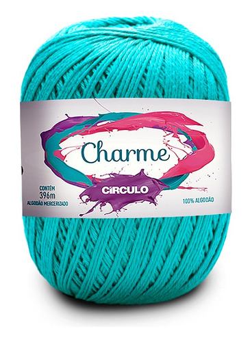 Linha Charme Círculo 150gr Crochê Tricô 100% Algodão 396mts Cor Tiffany