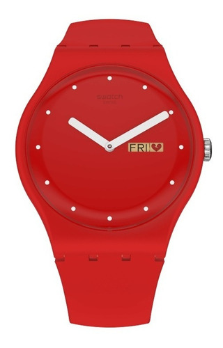 Reloj Swatch P(e/a)nse-moi Suoz18 Color de la correa Rojo Color del fondo Rojo