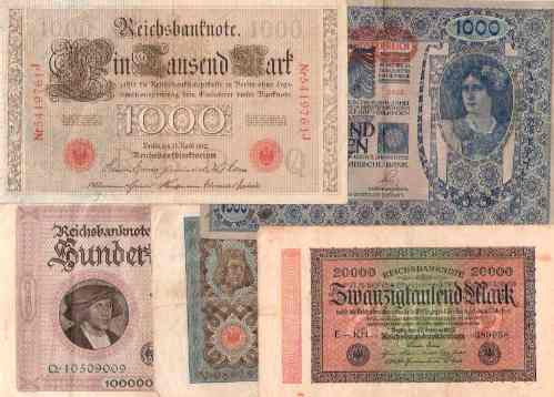 Lote 5 Billetes Antiguos, 4 Alemania Y 1 Austria. ¡oferta! (Usado)
