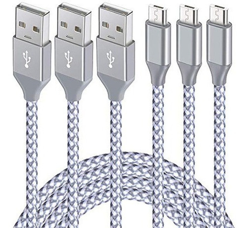 Cable Micro Usb De 10 Pies, Cable De Cargador De Android 3 P