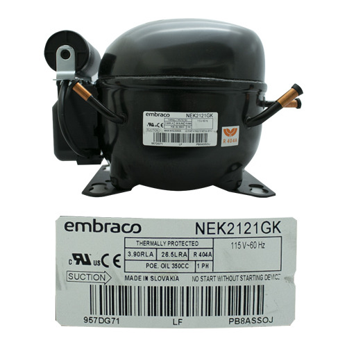 Compresor Embraco 1/3 Hp 404a 115/127v Bajo Consum Nek2121gk