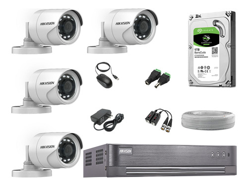 Cámaras Seguridad Exterior Kit 4 Full Hd 1080p + Disco 1tb