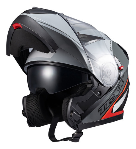 Capacete Robocop Articulado Texx Gladiator V3 Makan Cinza