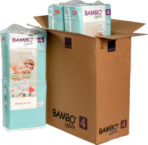 Caja Pañal Ecológico Bambo Nature 4, Paquete Alto (144 Unid)