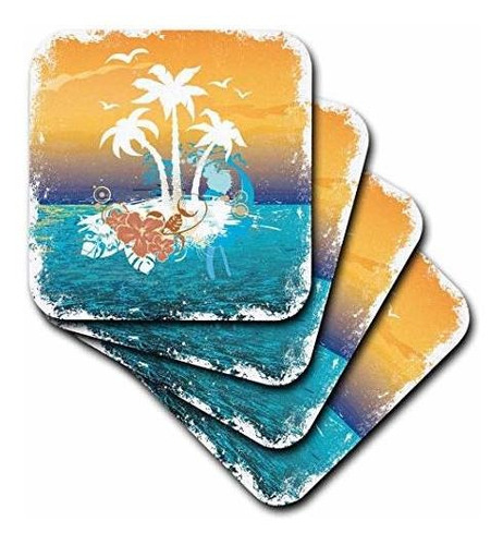 Posavasos Isla Tropical, 4 Uds.