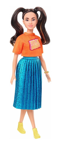 Barbie Fashionistas Muñeca Con Coletas Largas Castañas, C.