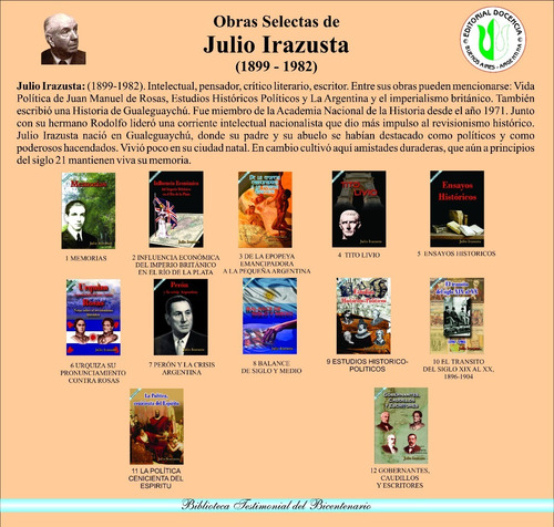 Julio Irazusta- Obra- Breve Historia De La Argen - Docencia