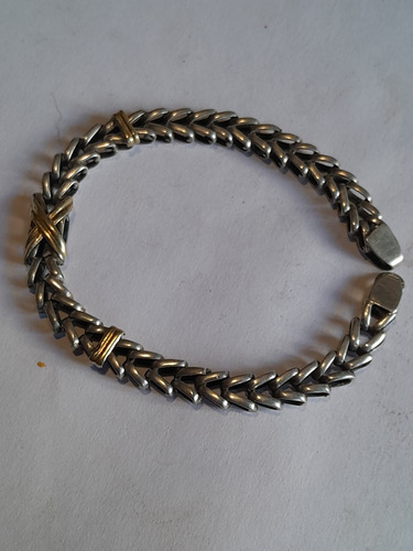 Pulsera Plata Oro 11 Gr. Largo 18 Cm Ancho 8 Mm