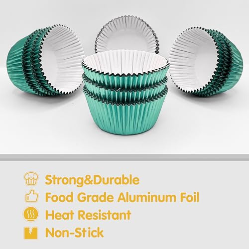 Moldes Estándar Para Magdalenas, Papel De Aluminio Verde Cla