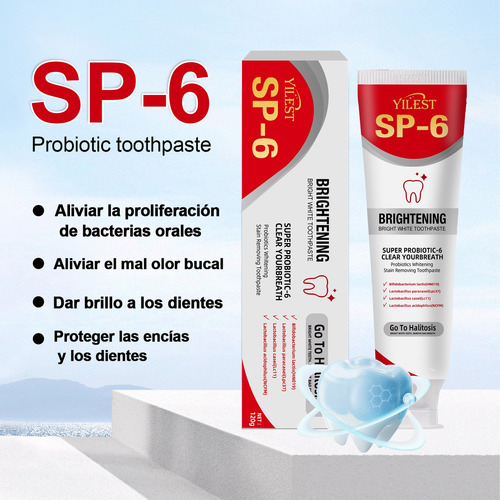 Pasta Dental Blanqueadora Sp 6 Set Con Cepillo De Dientes