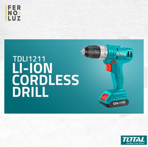 Taladro Atornillador Inalámbrico 12v Total 600 Rpm + Bateri Color Turquesa Frecuencia 50 Hz/60 Hz