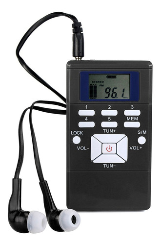 Mini Portátil Dsp Estéreo Fm Radio Digital Reloj Receptor 
