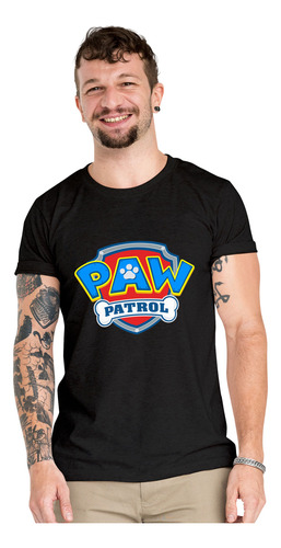 Polera Paw Patrol Escudo Log Algodon Organico Wiwi