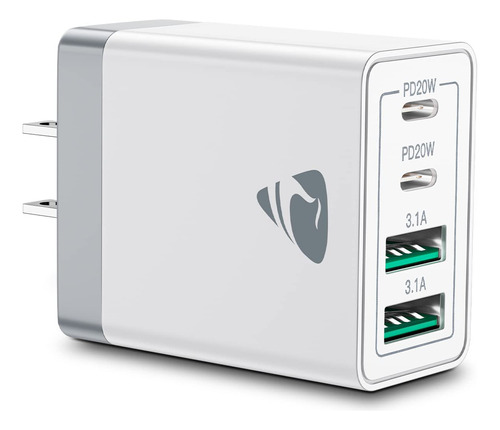 Aioneus - Cargador De Pared Usb C De 40 W, 4 Puertos De Carg