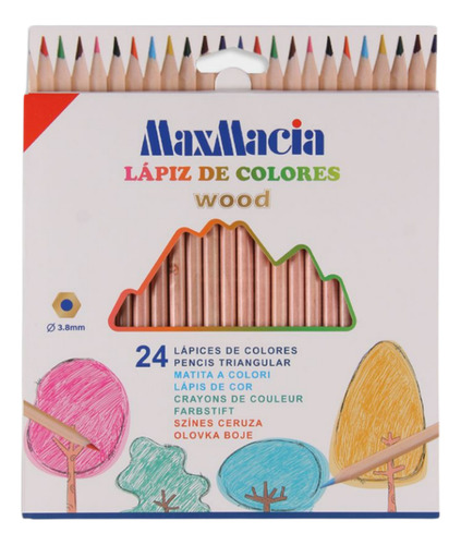 Lápices De Dibujo De Colores Premier Madera Og 24pzs 3.8mm