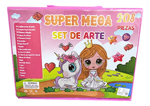 Super Mega Set De Arte Y Dibujo Kit De 208 Piezas Para Niños