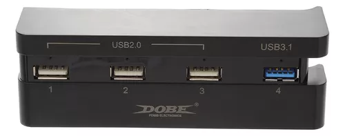 HUB USB 4 ports pour PS4 Slim Console (3 x USB 2.0, 1 x USB 3.0